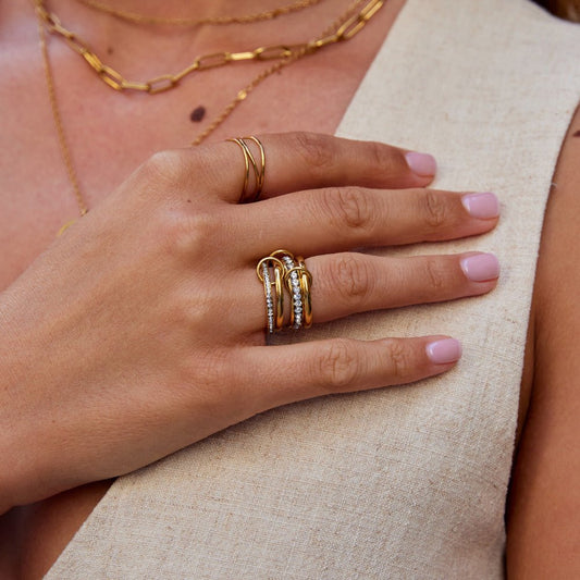 'For evigt' Link Krystal & Guld Ring