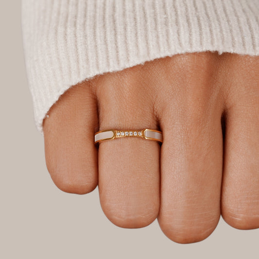 Moder Perle & Krystal Ring