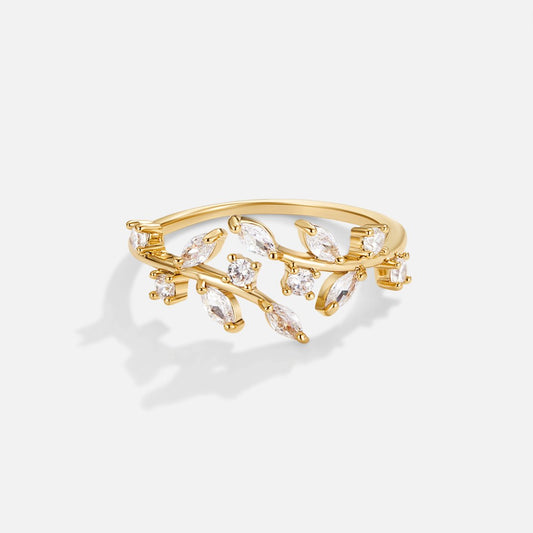 18K Guld Krystal Vinstang Ring