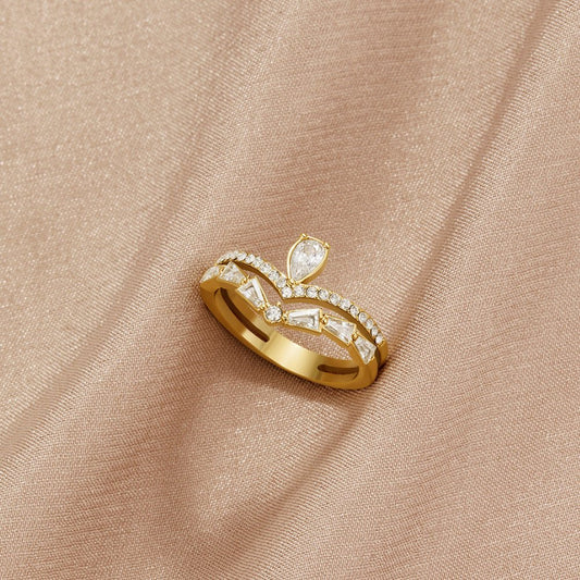 18K Guld Lilly Krystal Ring