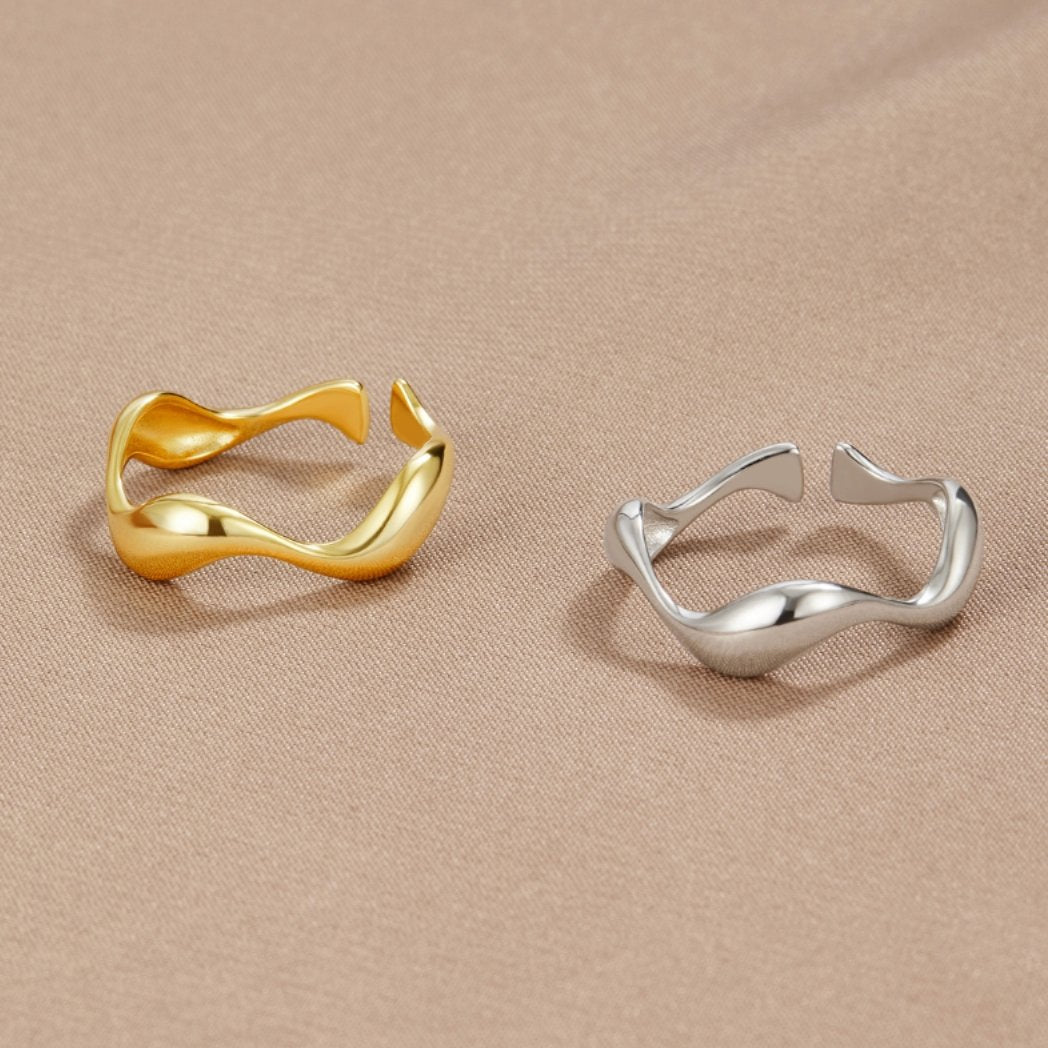 18K Guld Bølge Ring