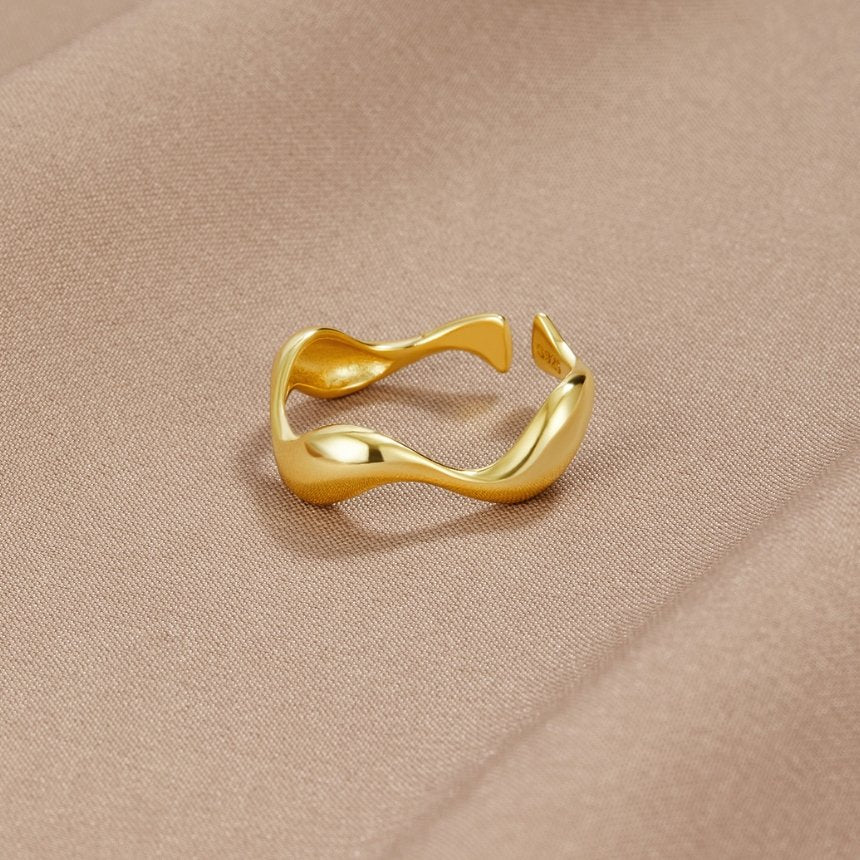 18K Guld Bølge Ring