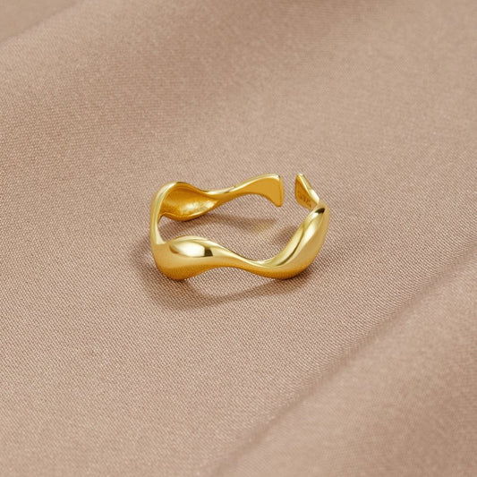 18K Guld Bølge Ring