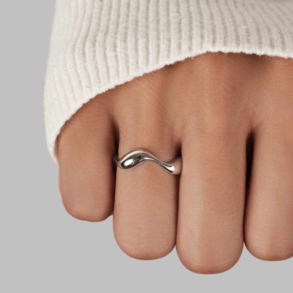 Sølv Bølge Ring