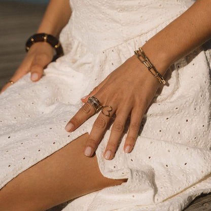 'For evigt' Link Krystal & Guld Ring