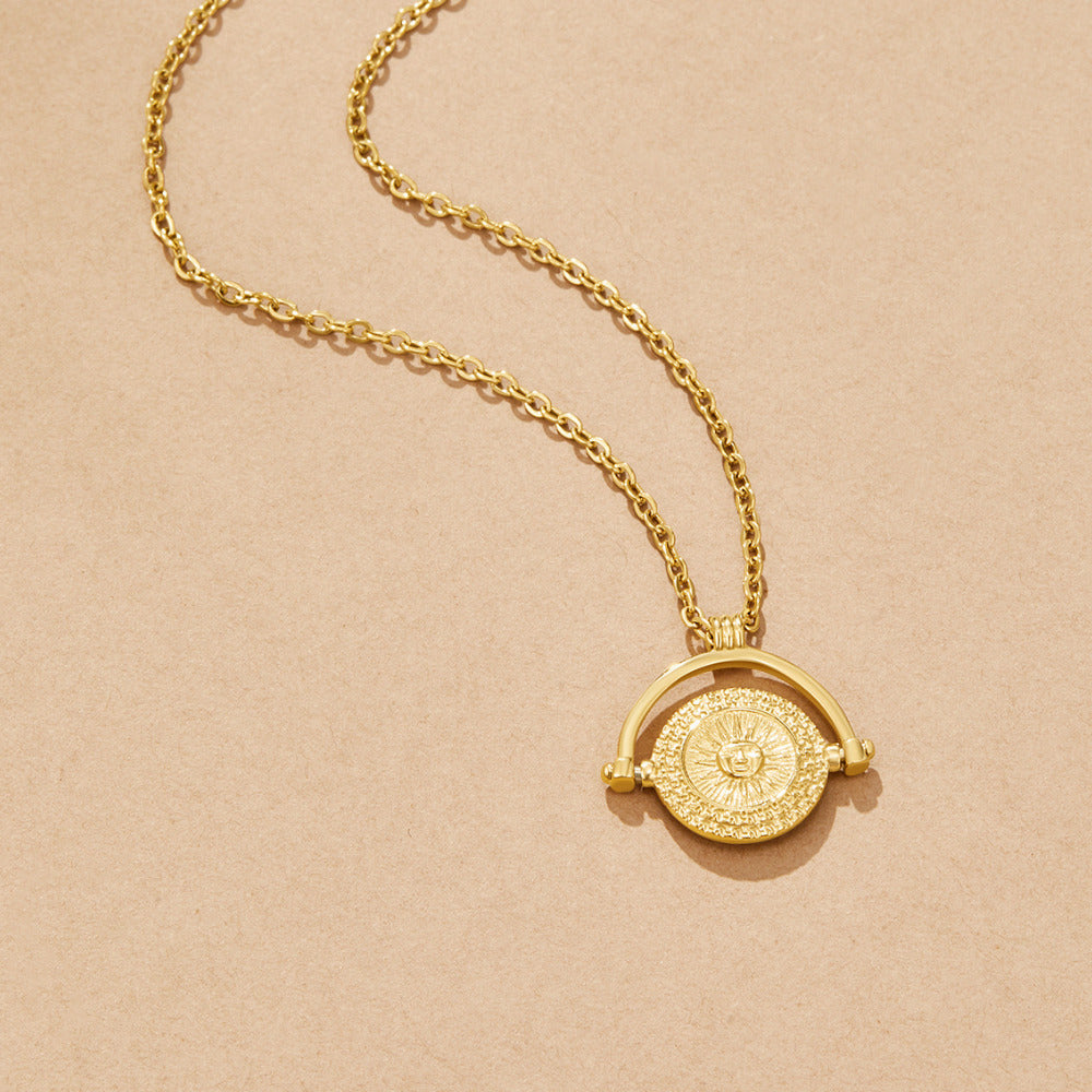 Golden Sun Coin Halskæde