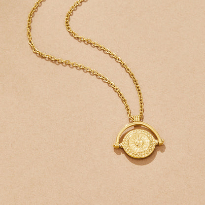 Golden Sun Coin Halskæde