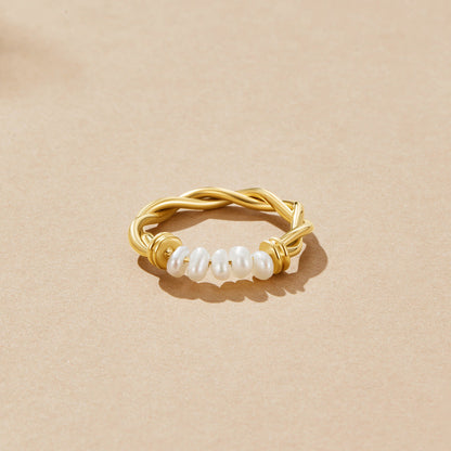 Twisted Classic Ferskvandsperle Ring