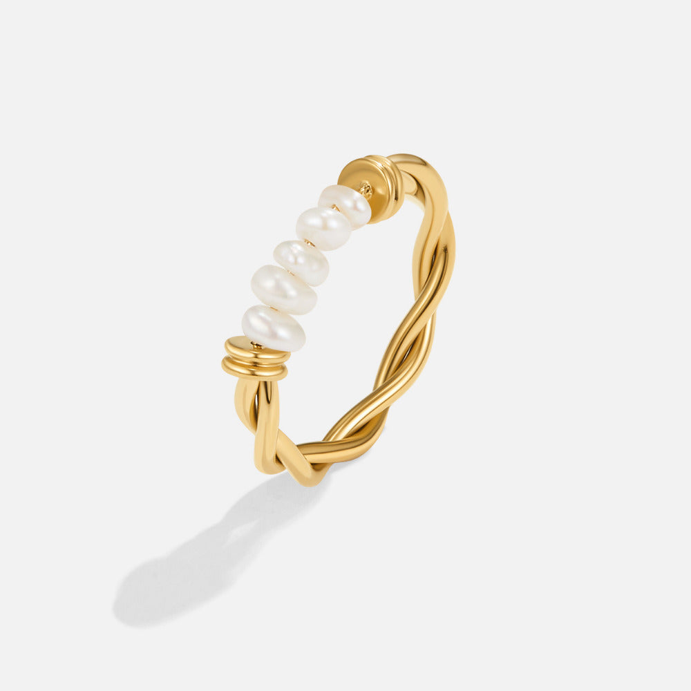 Twisted Classic Ferskvandsperle Ring