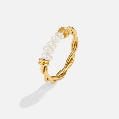 Twisted Classic Ferskvandsperle Ring