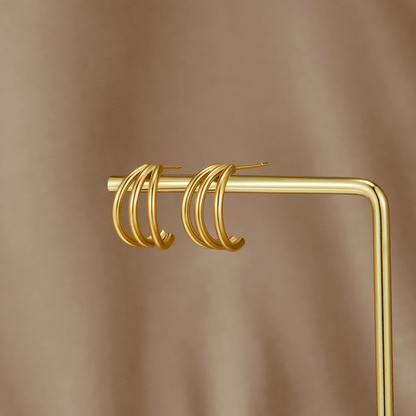 Anaya Triple Gold Hoop Øreringe