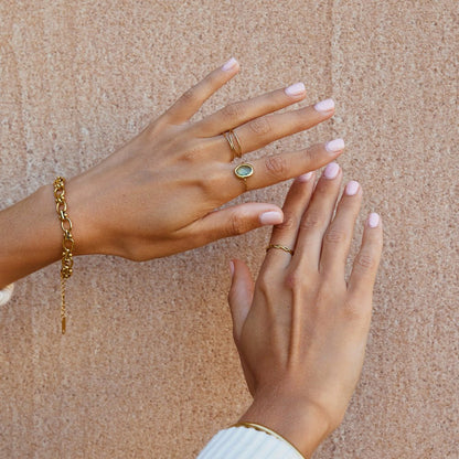 Aquamarine Krystal Guld Ring