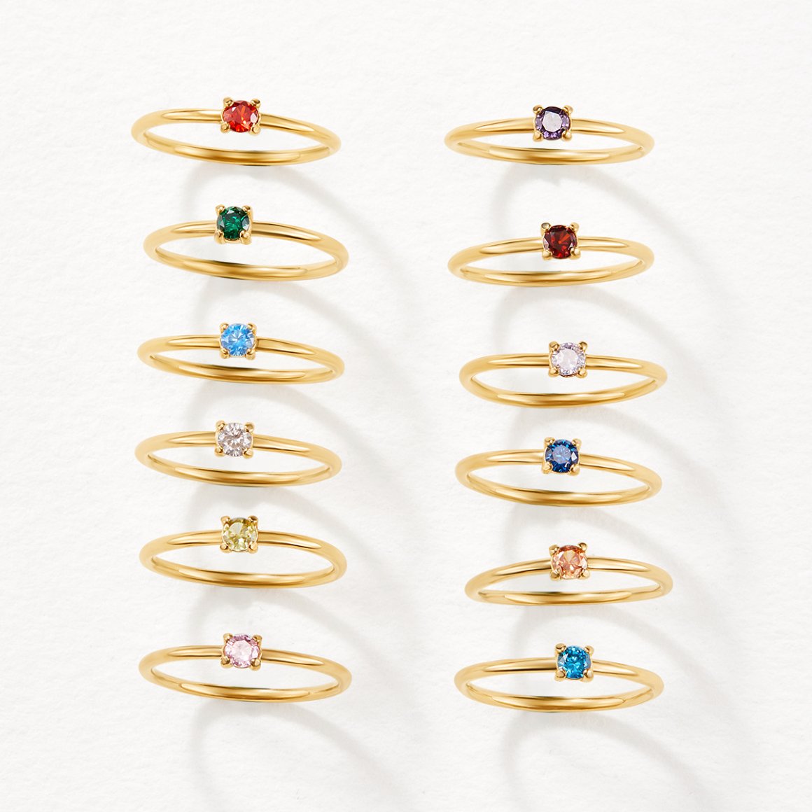 Fødselssten 18K Guld Ringe