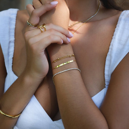 Cordelia Gold Tennis Armbånd