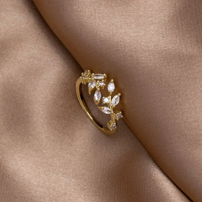 18K Guld Krystal Vinstang Ring