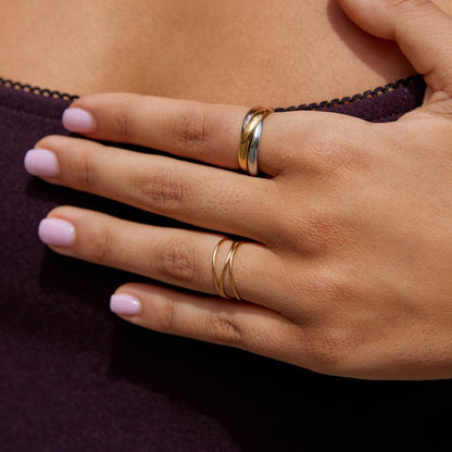 Elena Tre-Farvet Loop Ring