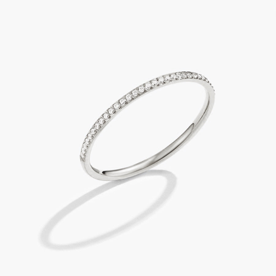 Sølv Evighed Krystal Ring