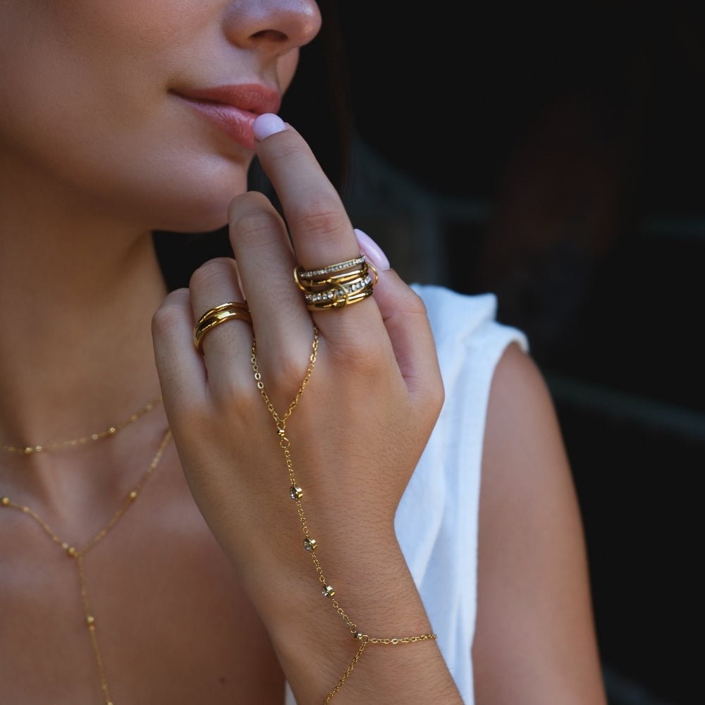 'For evigt' Link Krystal & Guld Ring