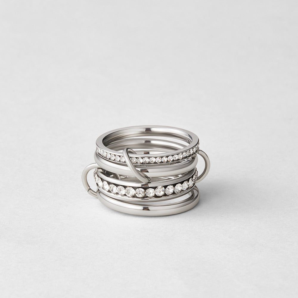 'Evig' Link Krystal & Sølv Ring