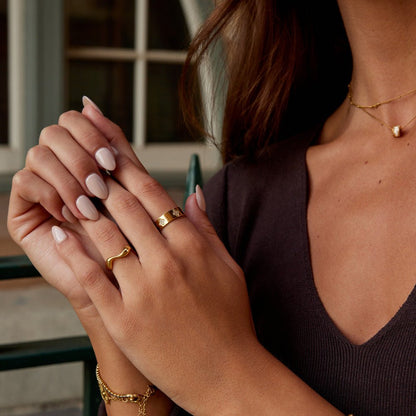 Guld Krystal Kløver Ring
