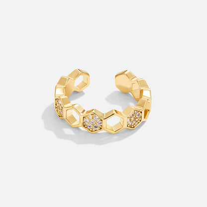 Guld & Krystal Honningkage Ring