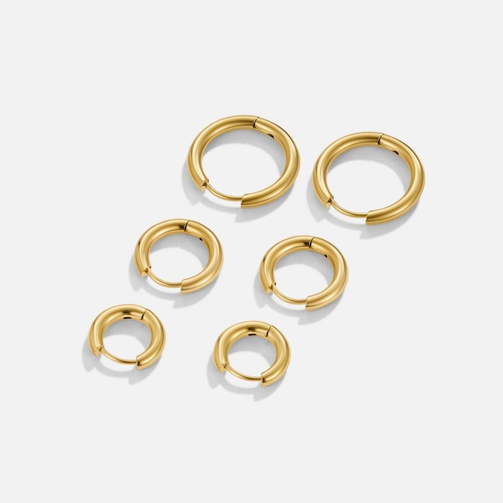 Guld Trio Mini Hoop Sæt