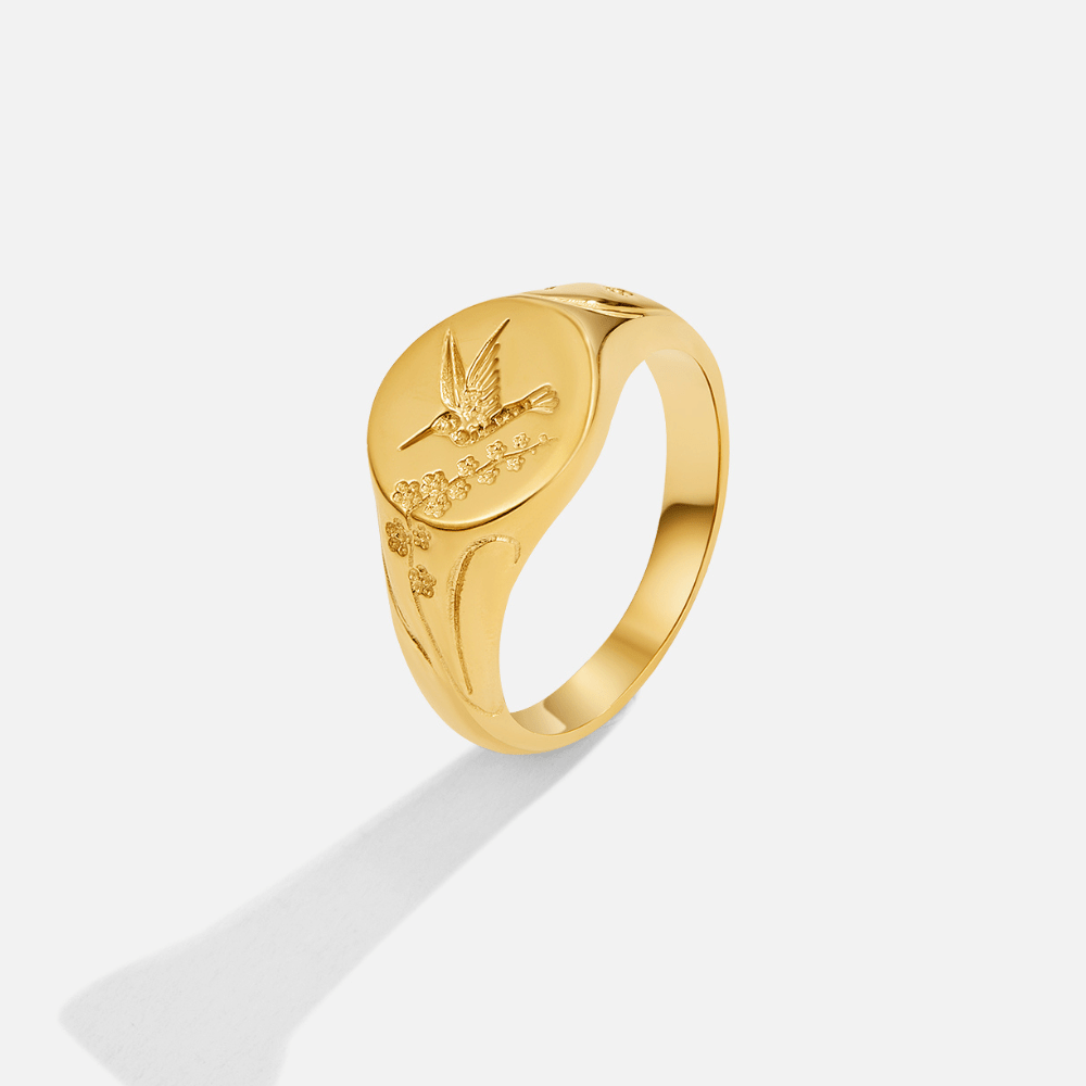 Gylden Kolibri Signetring