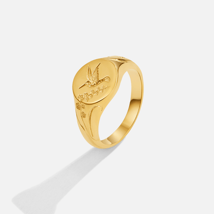 Gylden Kolibri Signetring