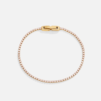 Kiera Gold Pink Crystal Armbånd