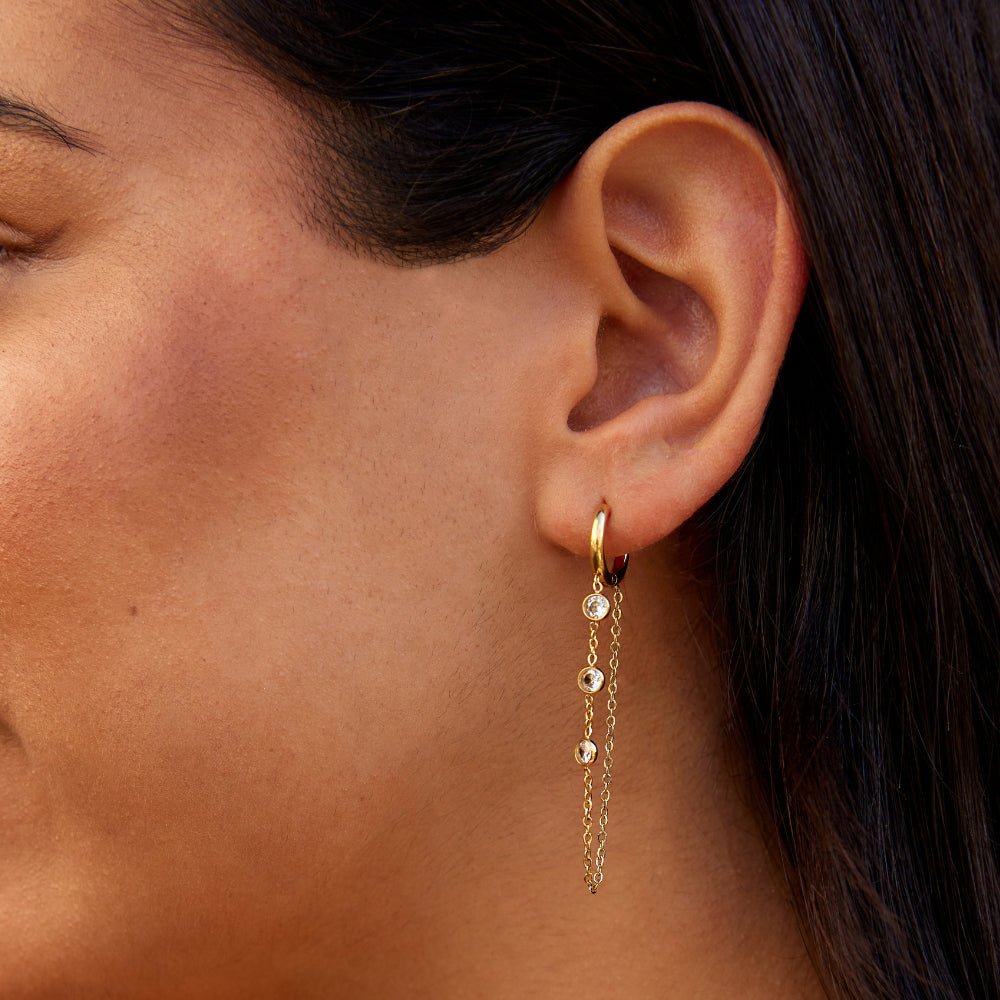 Kira Crystal Drop Hoop Øreringe