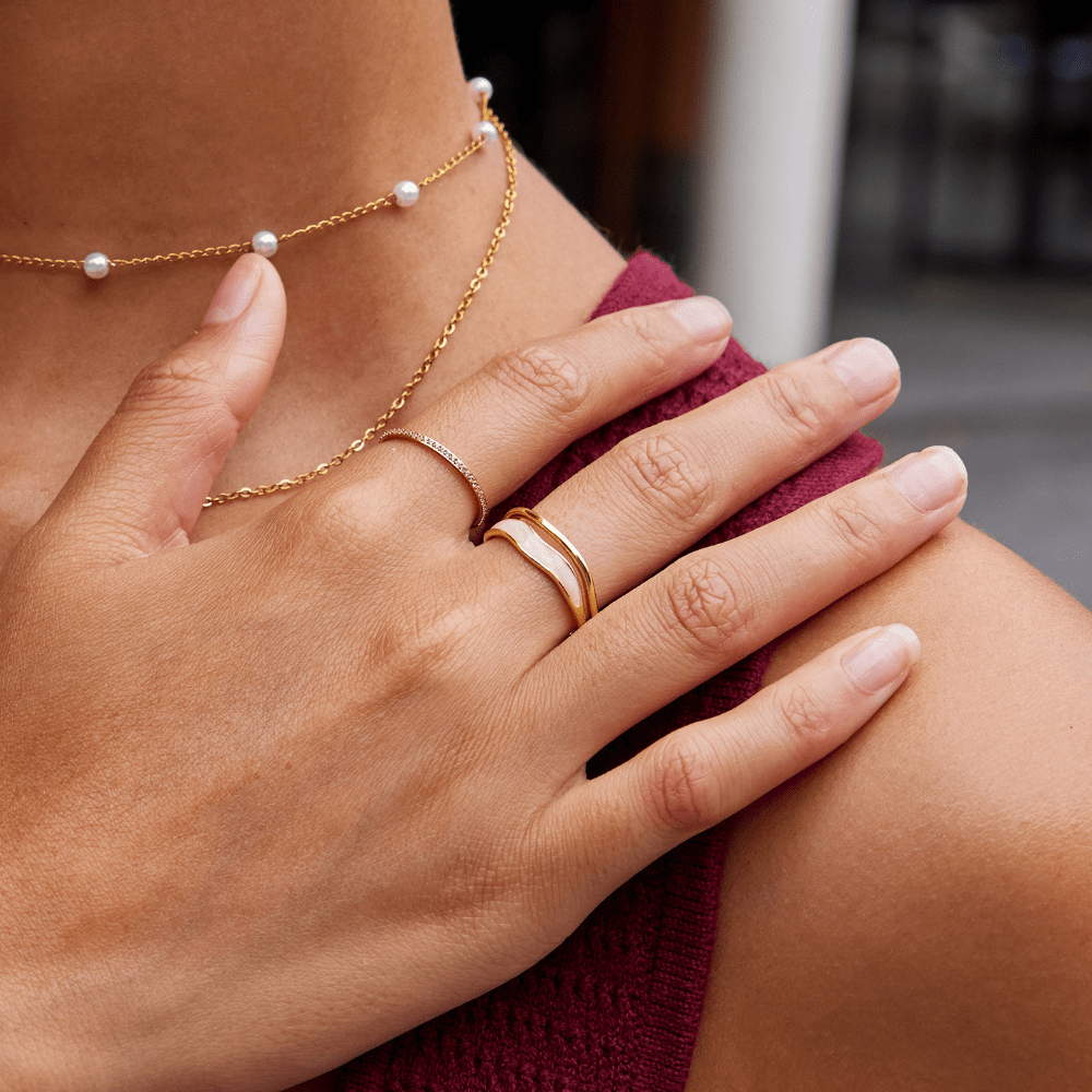 Lagret Sahara Guld Ring