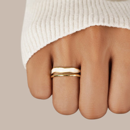 Lagret Sahara Guld Ring