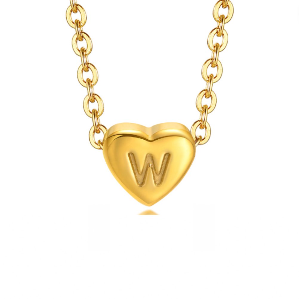 Bogstav Hjerte Halskæde