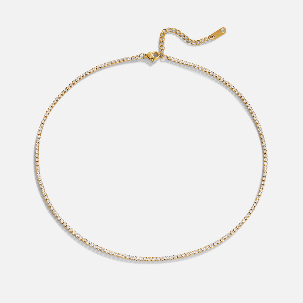 Cordelia Gold Crystal Halskæde