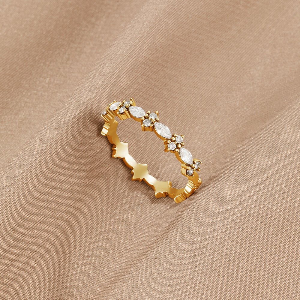 Luxe Krystal Guld Ring
