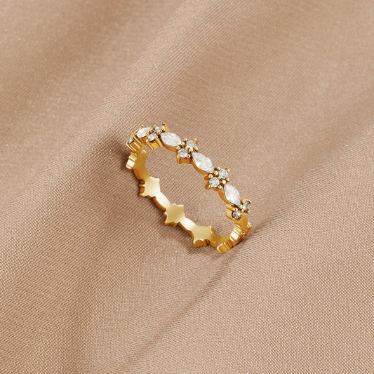 Luxe Krystal Guld Ring