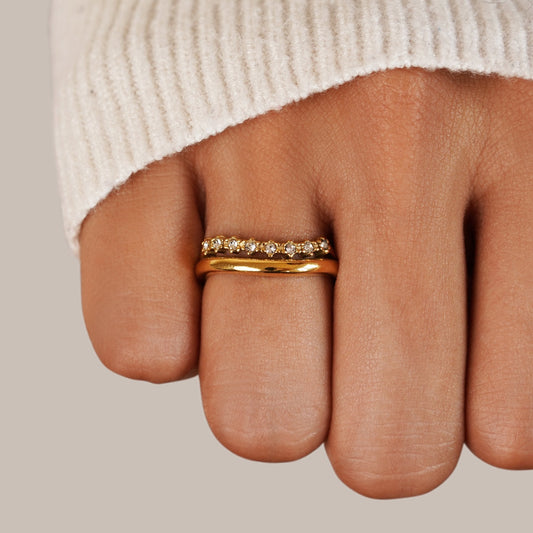 Marissa Hvid Krystal Lagdelt Ring