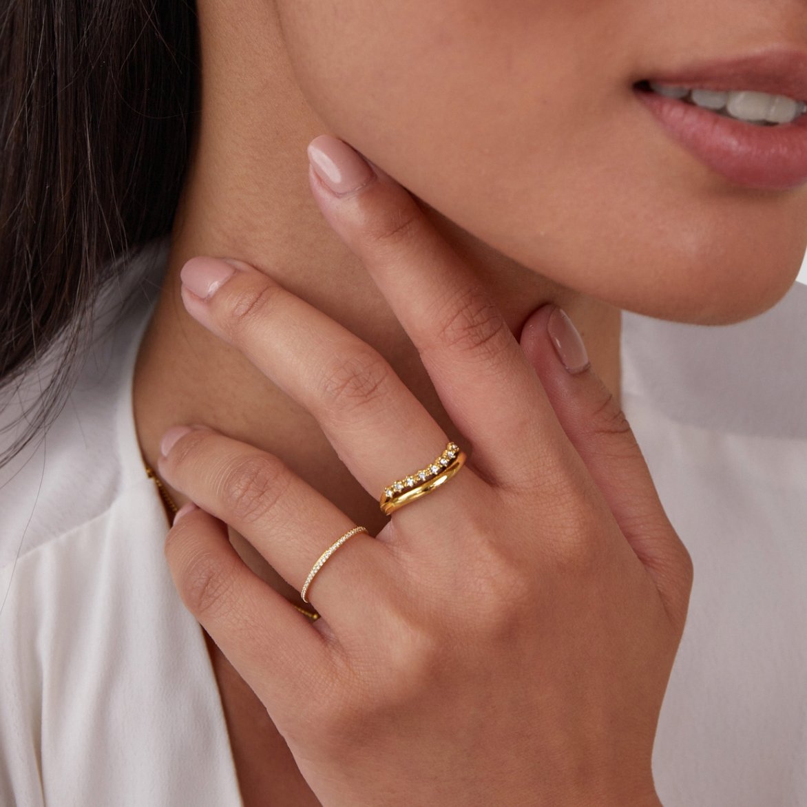 Marissa Hvid Krystal Lagdelt Ring
