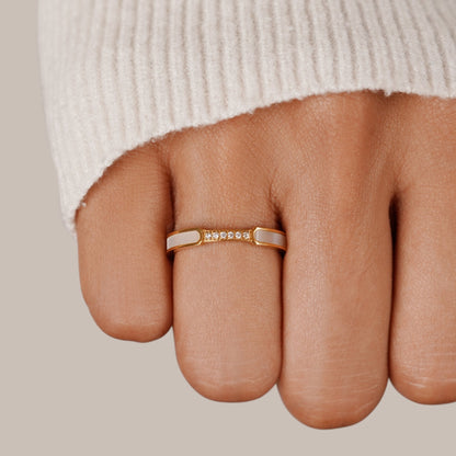 Moder Perle & Krystal Ring