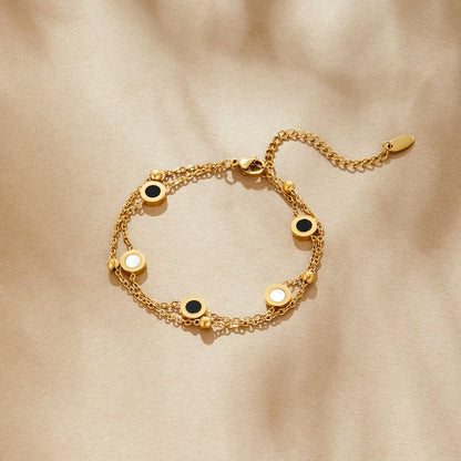 Onyx & Hvid Sten Armbånd