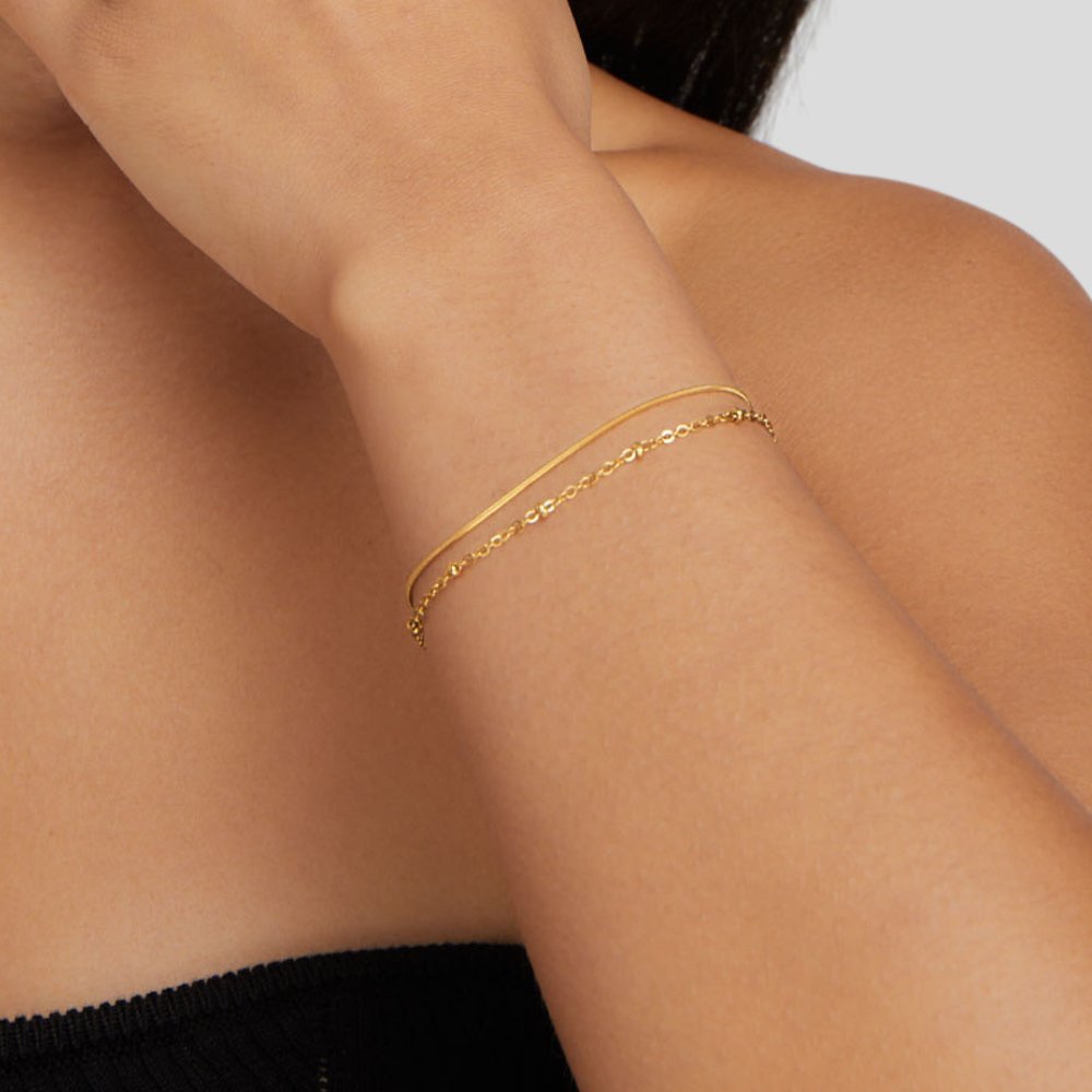 Pia Guld Lagdelt Armbånd