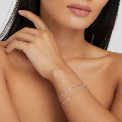Pia Sølv Lagdelt Armbånd