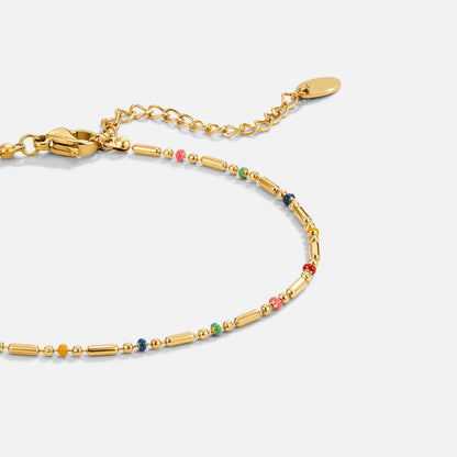 Regnbue Perle Anklet