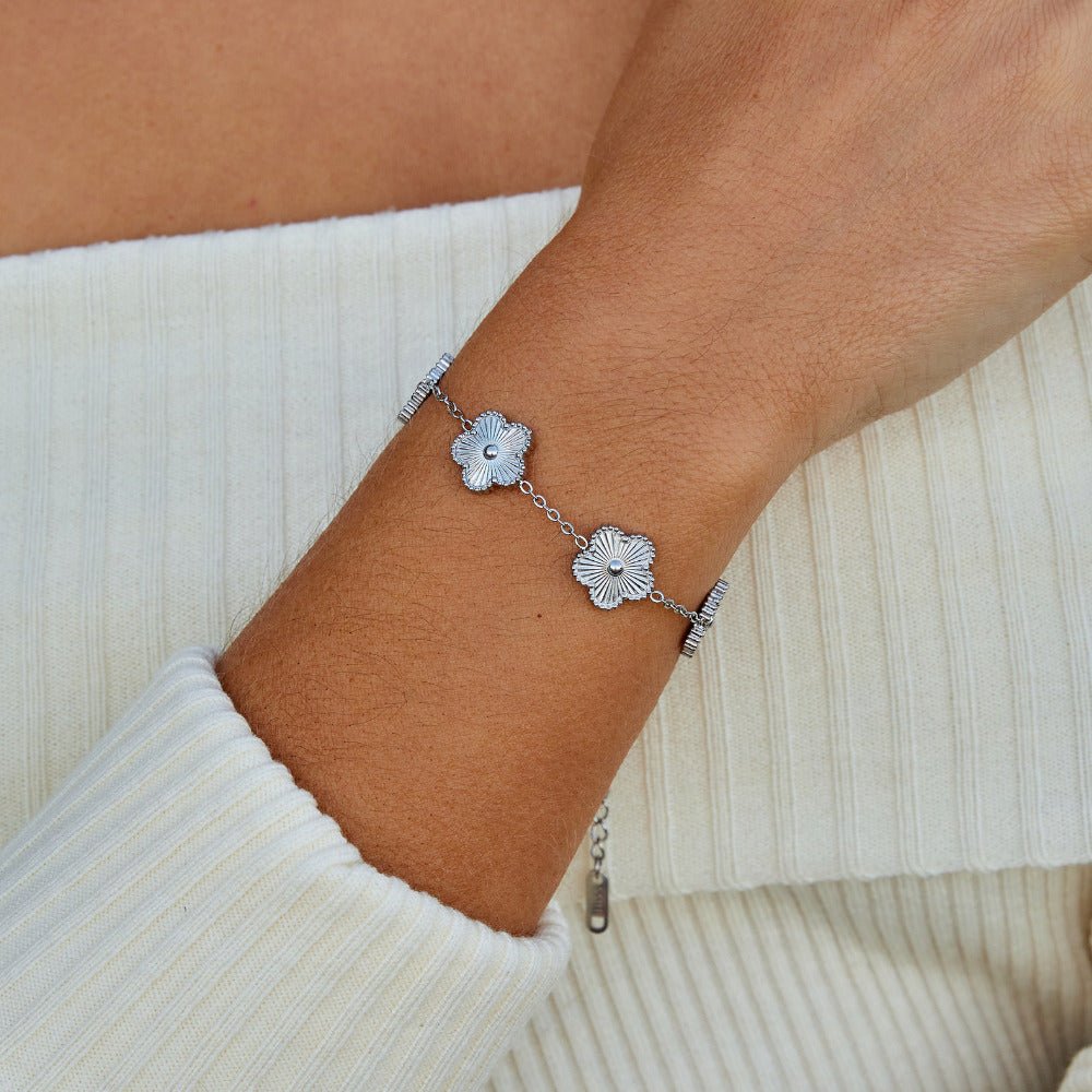 Sølv Kløver Armbånd