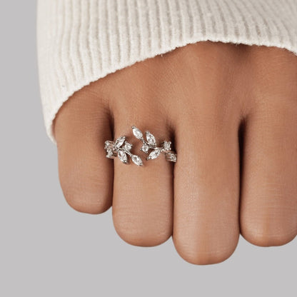 Sølvkrystal Vine Ring
