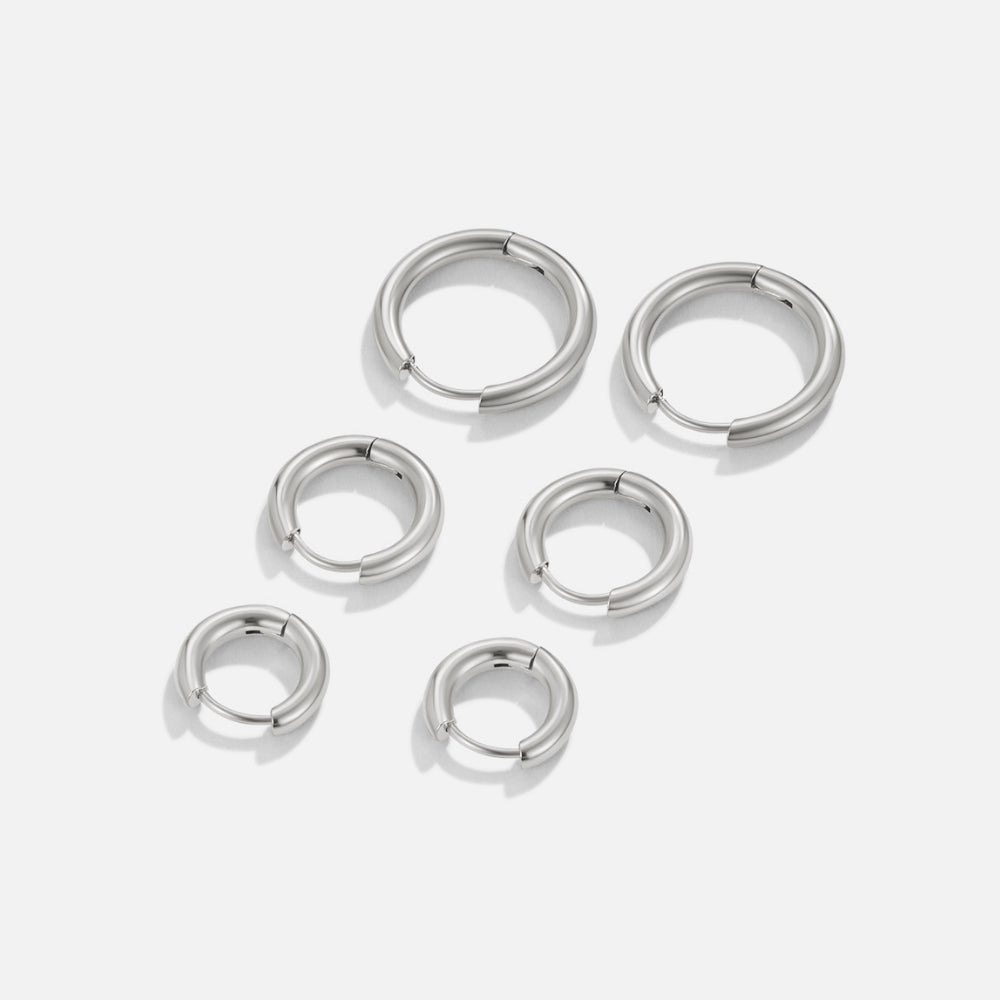 Sølv Trio Mini Hoop Sæt