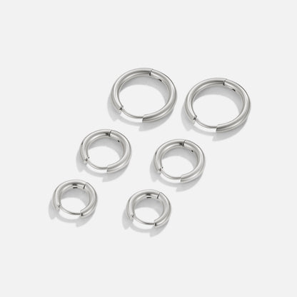 Sølv Trio Mini Hoop Sæt