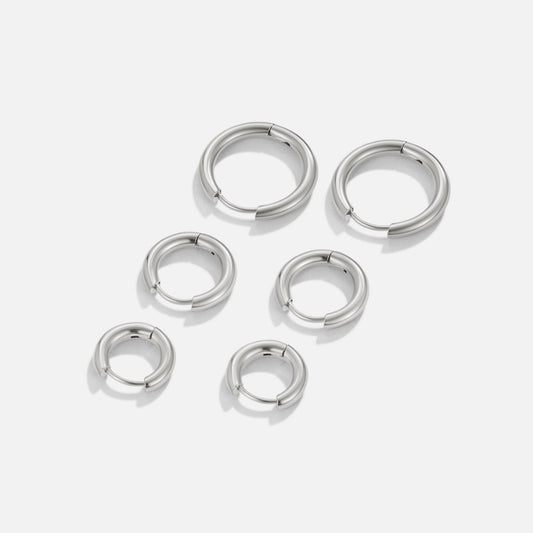 Sølv Trio Mini Hoop Sæt