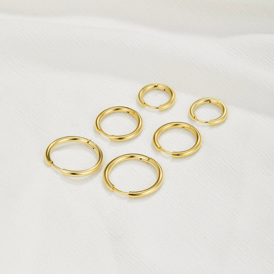 Triple Hoop Øreringe Sæt