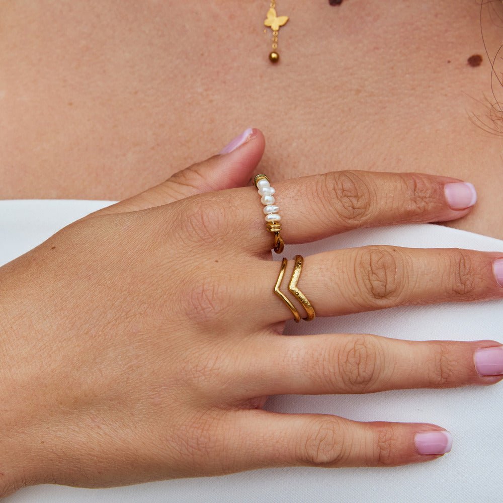 Twisted Classic Ferskvandsperle Ring
